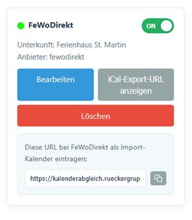kalenderabgleich.de Export-URL für FeWo-direkt kopieren