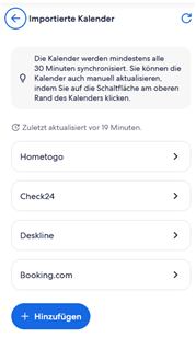 Importierte Kalender bei FeWo-direkt