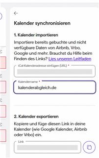 HomeToGo Kalender importieren und exportieren