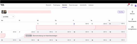 HomeToGo Kalender und Verfügbarkeiten öffnen